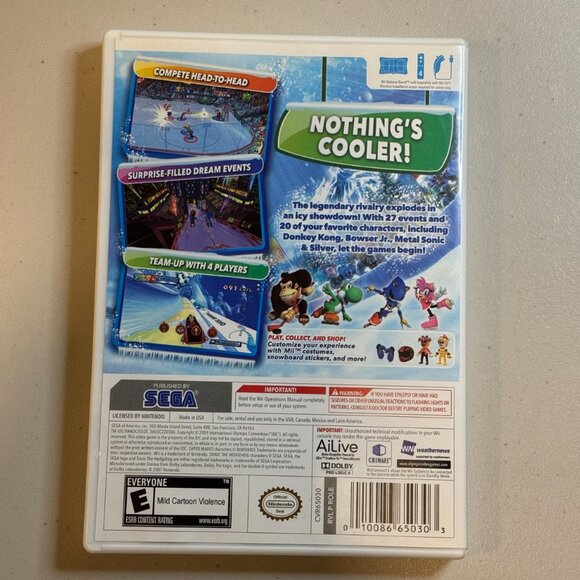 Mario & Sonic At The Olympic Winter Games For Nintendo Wii Complete Untested - Picture 2 of 7
